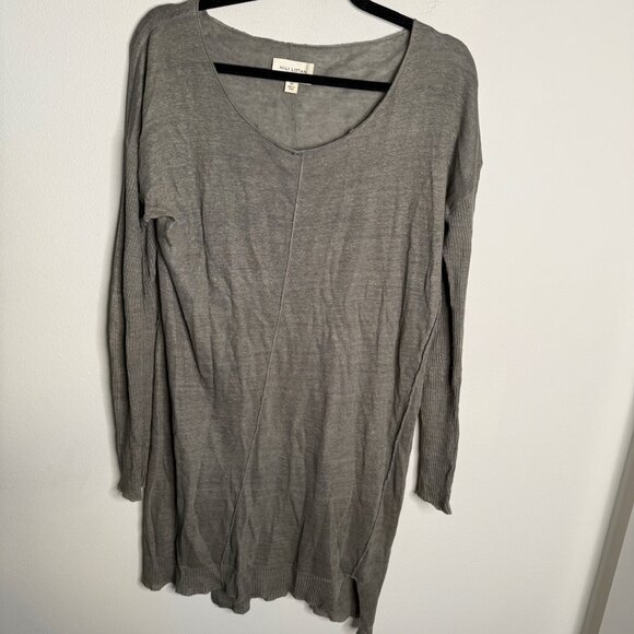 Nili Lotan Women's Gray Linen Long Sleeve Sweater Dress‎ - Size XS Extra Small - Picture 1 of 4